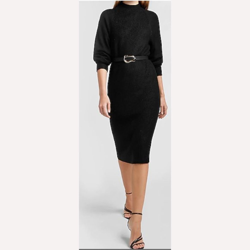 Express Ribbed Mock Neck Sweater Dress